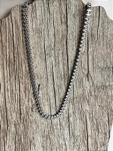 Colar Gargantilha com Zircônia Folheado Riviera Losango