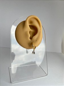 Brinco Argola Folheado Diamond Drop