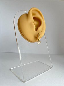 Brinco Folheado Five Flor Zircônia