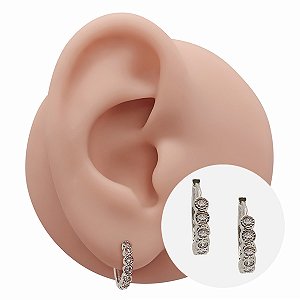 Brinco Argola Folheado Clicker Cravejada