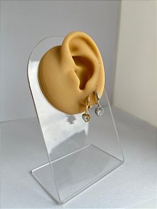 Brinco Argola Folheado Clicker Coração Vazado