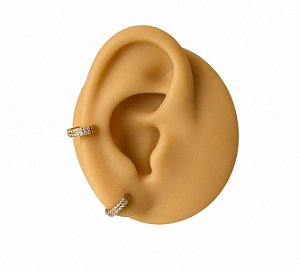 Piercing Argola Clicker em Titânio Half Duo Zircônias