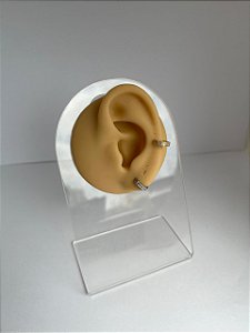 Piercing Argola Clicker em Titânio Half Duo Zircônias