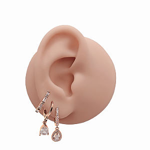 Mix Brincos Folheado Argolas Navete Gota Zircônias