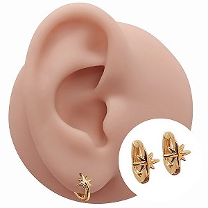 Brinco Folheado Estrela Shine