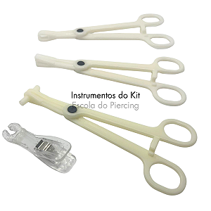 Kit de Pinças Descartáveis em Plástico para Piercings