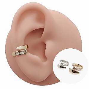 Piercing Argola Folheado Fake Prego Zircônias