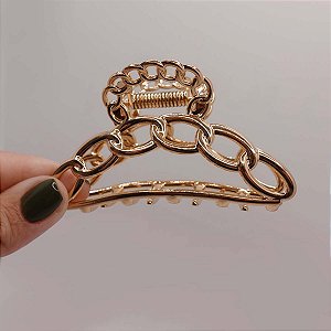 Presilha Piranha de Cabelo Folheado Elos Delicat