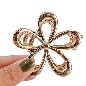 Presilha Piranha de Cabelo Folheado Flor