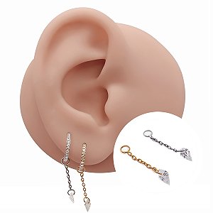 Pingente Para Piercing em Titânio Navete Geo