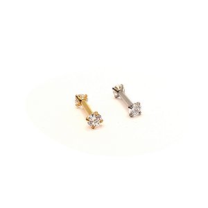 Piercing Microbell Reto em Aço PVD 2 Cristais
