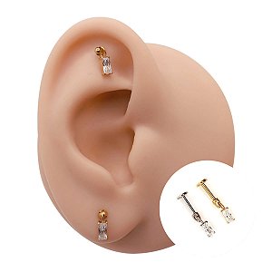 Piercing Labret em Titânio Pingente Bloquinho