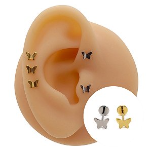 Piercings Australianos em Titânio Borboleta Lisa