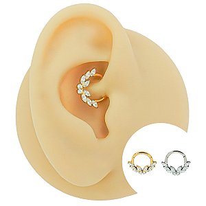 Piercing Argola Clicker em Titânio Borboleta Navetes