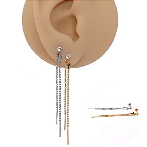 Piercing Labret em Aço Cirúrgico Borboleta Correntes