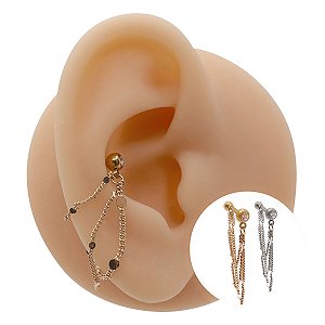 Piercing Microbell Reto Correntes em Aço