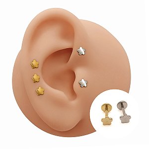 Piercings Australianos Flor em Titânio