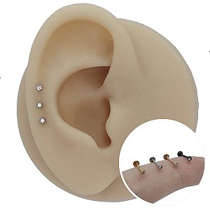 Piercing Australiano Labret em Aço Plug PVD 0,8mm Cone