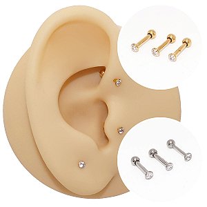 Piercing Minimalista em Titânio PVD 1.0 Cristal
