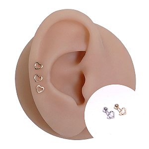 Piercing Australiano Microbell em Ouro 18K Heart