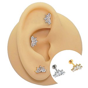 Piercing Labret em Titânio Eclipse Lumière Zircônias