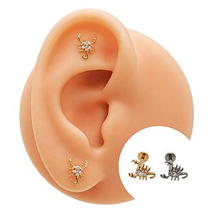 Piercing Labret em Titânio Escorpião