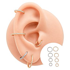 Piercing Argola Clicker em Titânio PVD Slim Rosa
