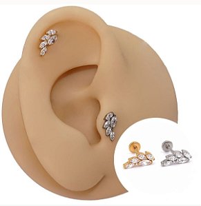 Piercing Labret Titânio Angel Wings Zircônia