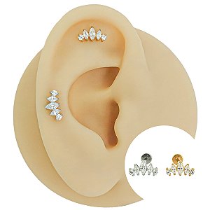 Piercing Labret Aço Navete Glow