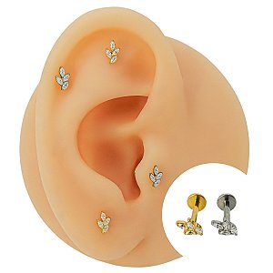 Piercing Labret em Titânio Mini Ramo
