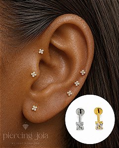 Piercing Australiano Titânio Flor Imperial