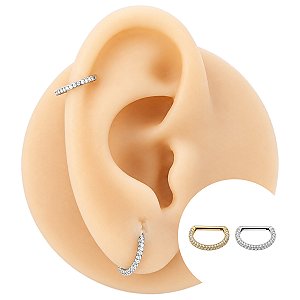 Piercing Argola Clicker em Titânio PVD Half Meteoros