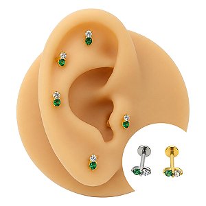 Piercing Labret em Titânio Zircônia Color