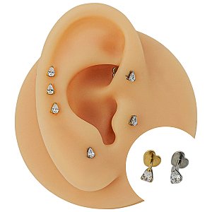 Piercings Australianos Gota em Titânio