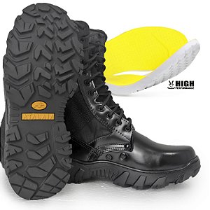 Coturno Atalaia da Rico Militar - Patriota - Preto - COM ZÍPER - SOLADO EXCLUSIVO