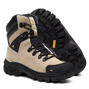 Coturno Vegas em Couro Legítimo Bota Com C.A. 50.885 - Nude - Diamante
