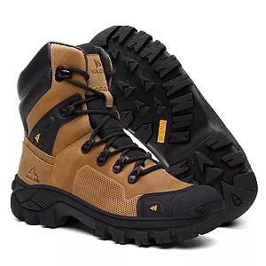 Coturno Vegas em Couro Legítimo Bota com C.A. 50.885 - Amarelo- Diamante