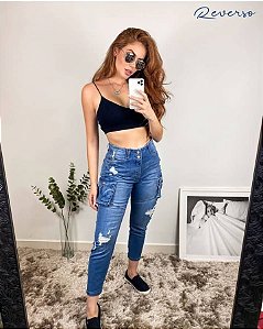 Calça Jeans Mom Feminina Tam 38