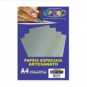 Papel Lamicote Prata A4 250g 10 Fls 10519 Off Paper