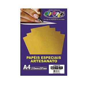 Papel Lamicote Ouro A4 250g 10 Fls 10518 Off Paper