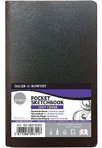 Sketchbook Pocket Daler Rowney Capa Flex 100G 8,9X14 24Fls 482150355