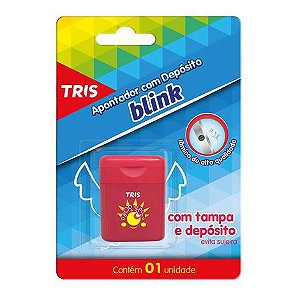 Apontador Com Depósito Blink - Vermelho - Cart C/1 Un - Tris 608921 Tris