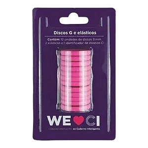 Discos + Elástico Caderno Inteligente  Médio Super Pink - M