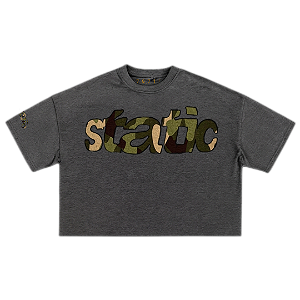 CAMISETA BOXY DIGITAL CAMUFLADO STATIC (Cinza Estonada))