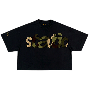CAMISETA BOXY DIGITAL CAMUFLADO STATIC (BLACK))