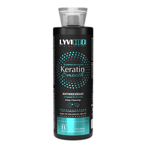 Shampoo Antirresiduos Keratin Smooth 1L limpeza profunda