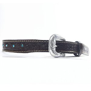 Cinto Infantil Country Strass Azul - Café