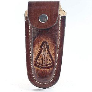 Bainha Para canivete Nossa Senhora - Café