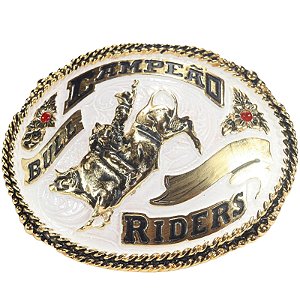 Fivela Country Bull Riders 014 - Ouro Velho Branco