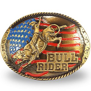 Fivela Country Bull Riders USA 039 - Ouro Velho